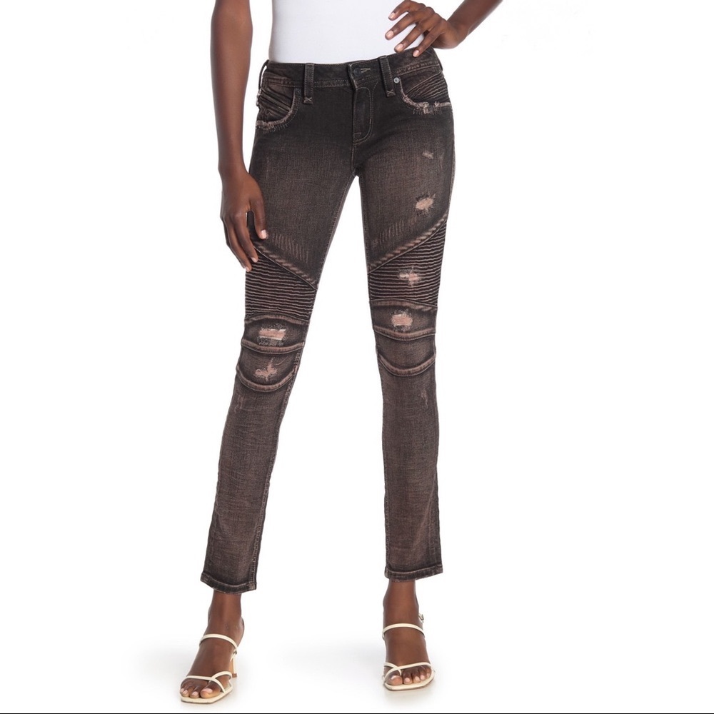 Rock Revival Skinny Distressed Moto Jeans NWT